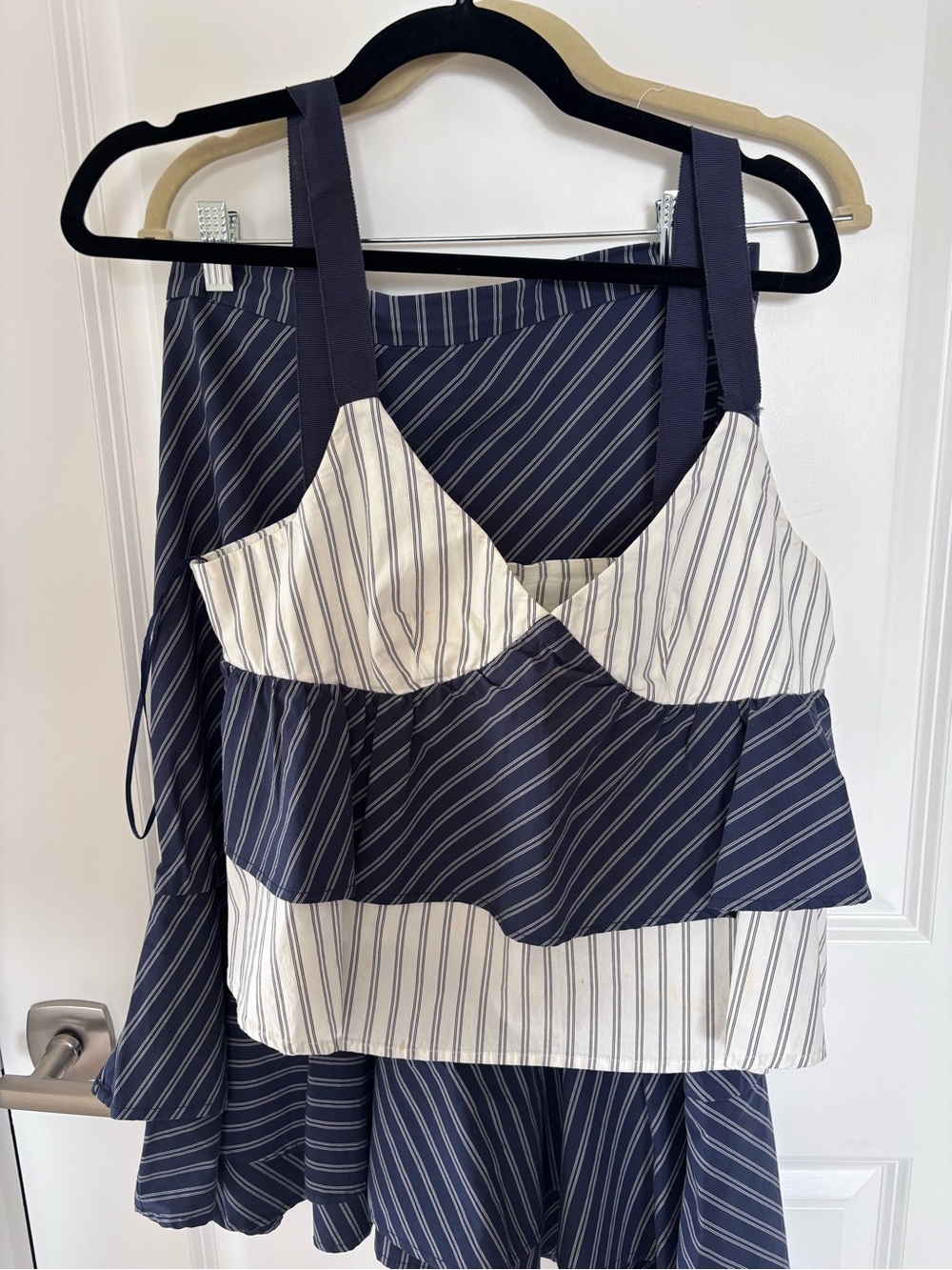 Joie Navy and Cream Striped Two-Piece Set